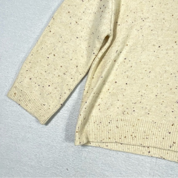 C&C California Johnny Collar Sweater Womens 1X Cream Speckled Oversized Cozy NWT - Picture 4 of 13